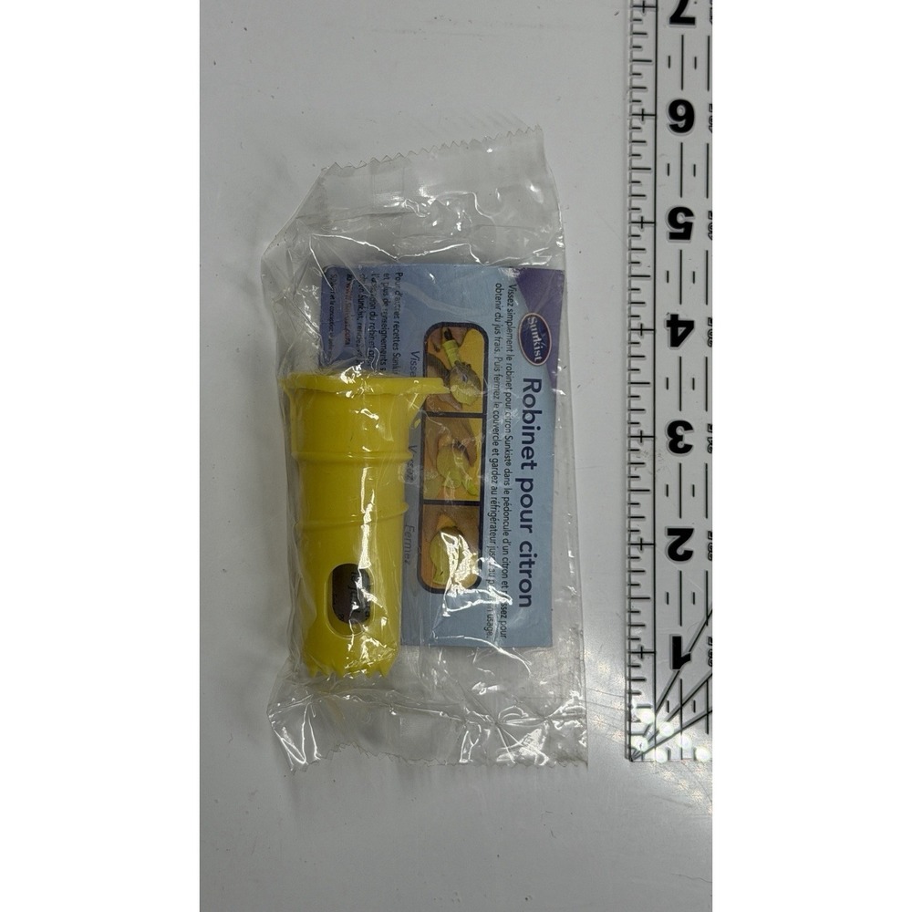New Sunkist Lemon Faucet Tap Juicer Yellow Plastic Citrus Tool Snacker